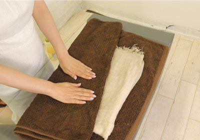 ストール　お手入れ　手洗い　タオルドライ　脱水